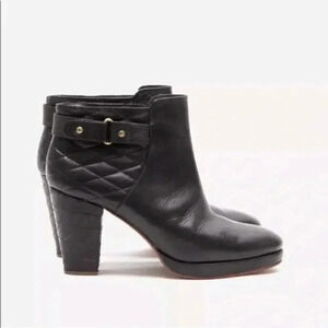 Rachel Comey Beta Quilted Leather Platform Booties Ankle Boots Black